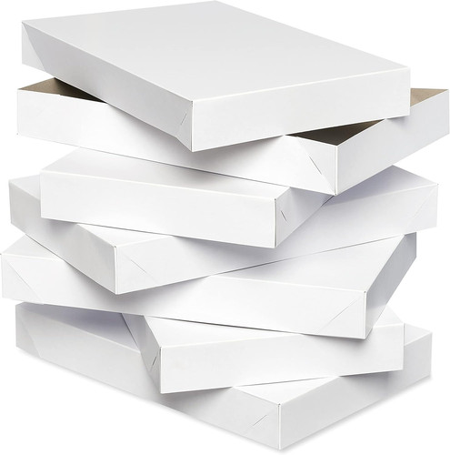 White shirt boxes with lids - white,