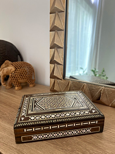 Antique fine wood bone inlay - antique,